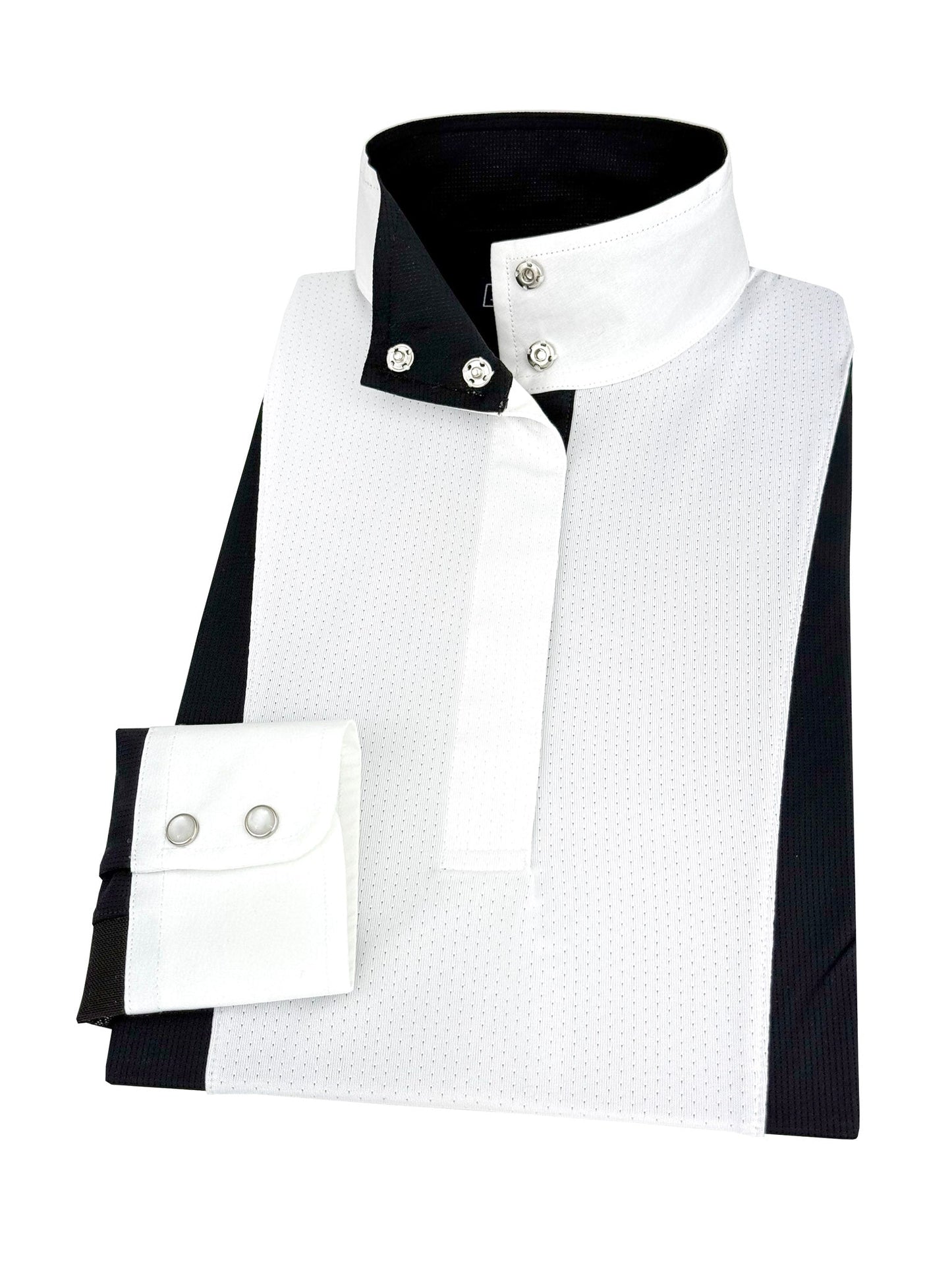 Ladies "Luna II" Black Self-Trim Long Sleeve Performance Show Shirt