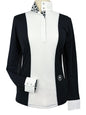 Ladies "Luna II" Black with Cows Long Sleeve Performance Show Shirt