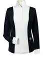Ladies "Luna II" Black with Braided Reins & Bits Long Sleeve Performance Show Shirt