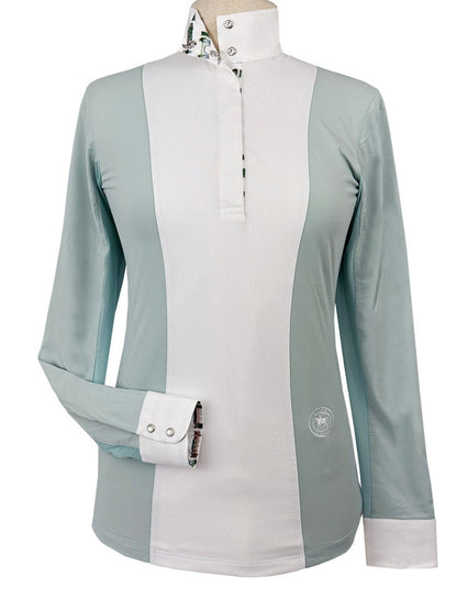Ladies "Luna II" Seafoam with Hunter Derby Long Sleeve Performance Show Shirt