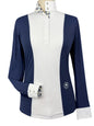 Ladies "Luna II" Marine Blue with Blue Ribbon Winner Long Sleeve Performance Show Shirt