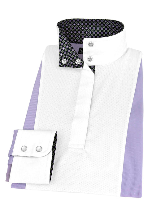 Ladies "Luna II" Lilac Long Sleeve Performance Show Shirt with Diamond and Daisy Trim