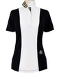 Ladies "Luna II" Black with Leopard Short Sleeve Performance Show Shirt