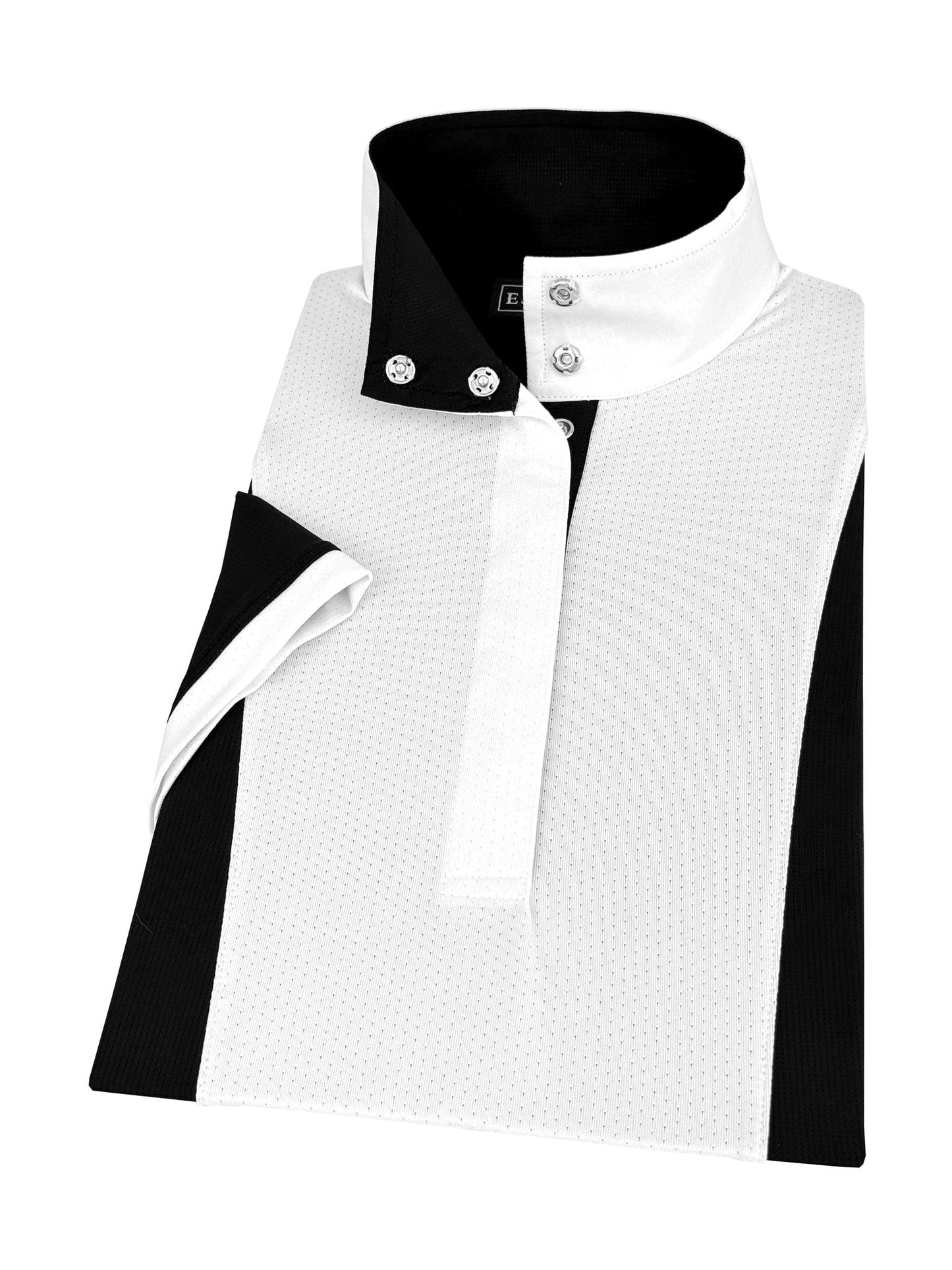 Girls "Luna II" Black Self Trim Short Sleeve Performance Show Shirt