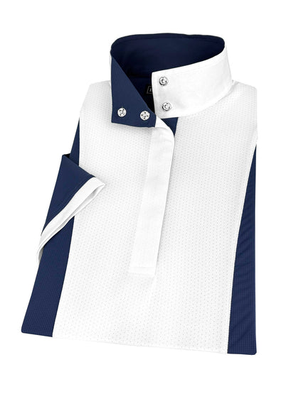 Ladies "Luna II" Marine Blue Self-Trim Short Sleeve Performance Show Shirt