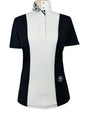 Ladies "Luna II" Black with Cows Short Sleeve Performance Show Shirt