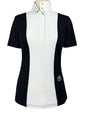 Ladies "Luna II" Black with Braided Reins & Bits Short Sleeve Performance Show Shirt