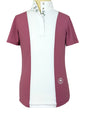 Girls "Luna II" Dark Pink with Unicorns Short Sleeve Performance Show Shirt