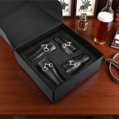 Equestrian Bit Beer Pint Glasses - Set of 4