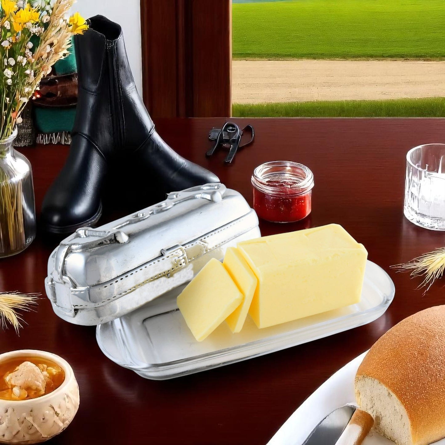 Equestrian Butter Dish