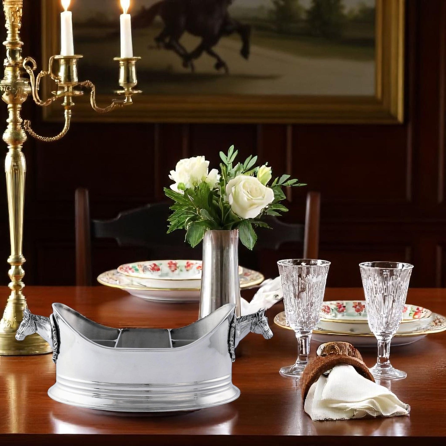 Horse Head Silverware Caddy