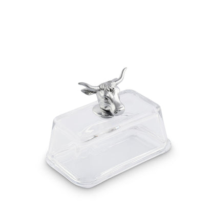 Glass Butter Dish - Cow