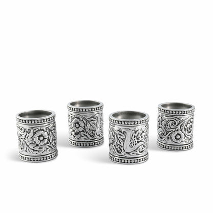 Concho Pattern Napkin Rings Set of 4