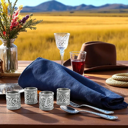 Concho Pattern Napkin Rings Set of 4