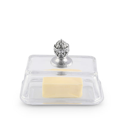 Glass Butter Dish - Concho