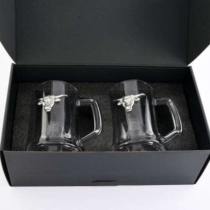 Longhorn Beer Mugs - Set of 2