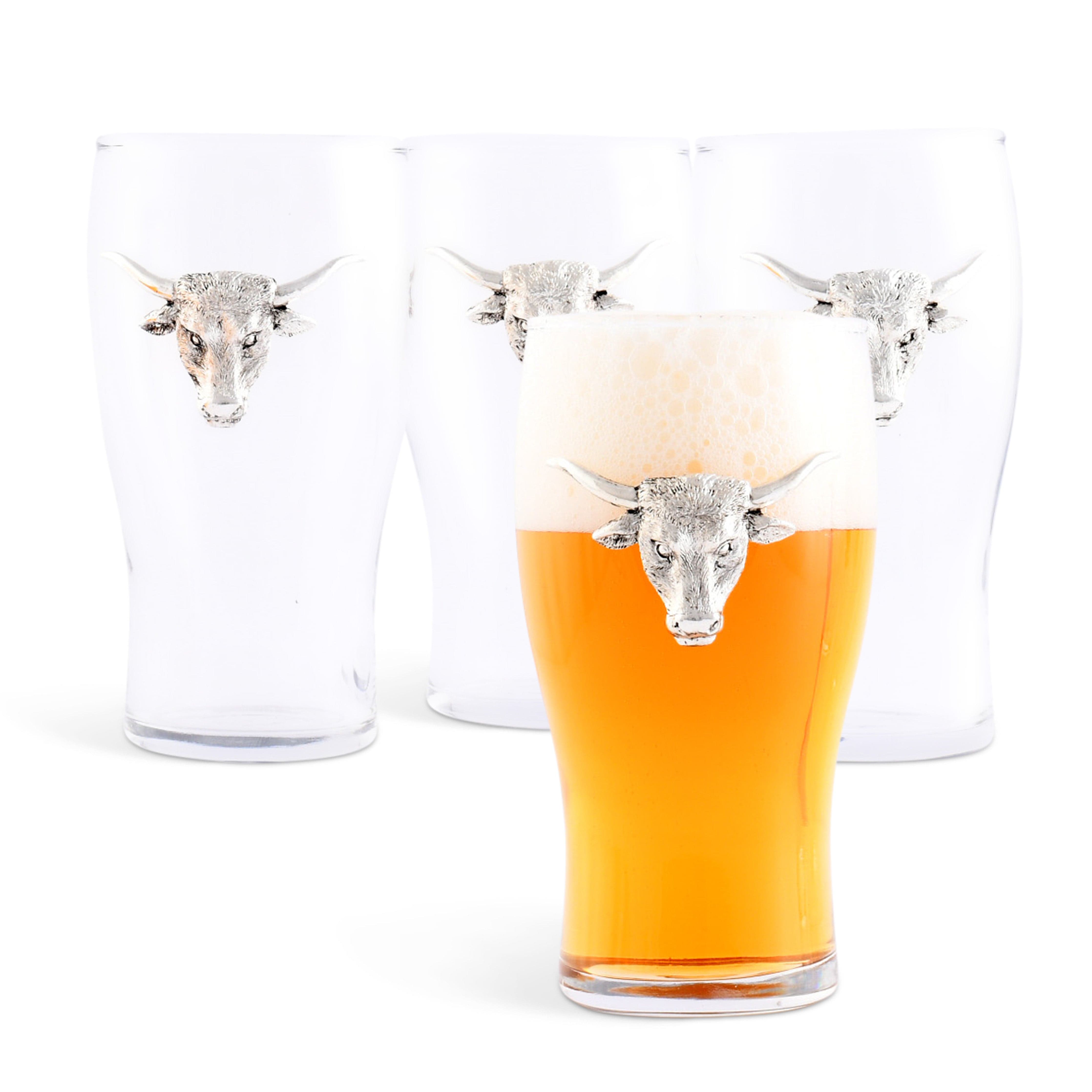 Longhorn Beer Pint Glasses - Set of 4 – The Boot & Bridle
