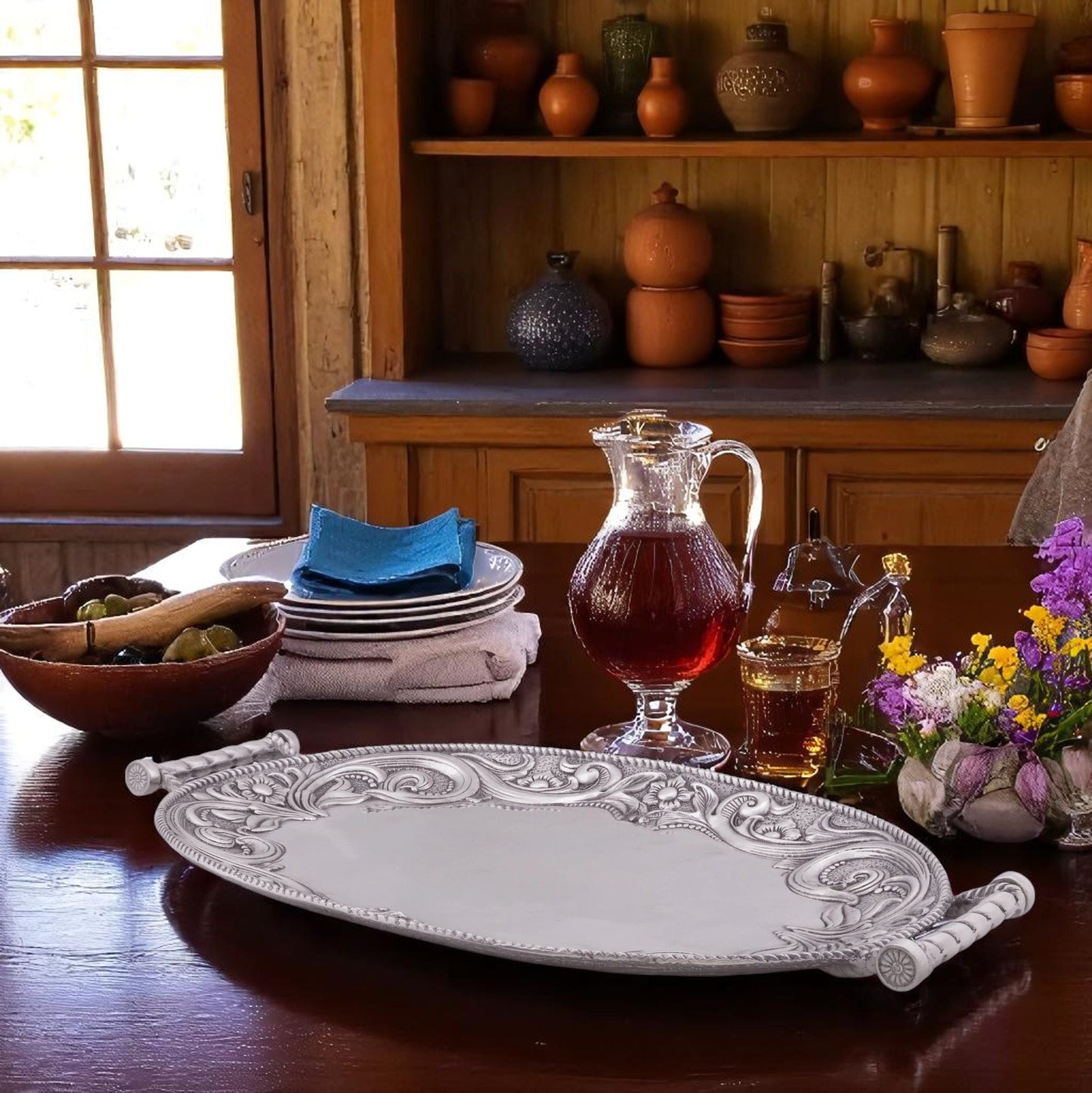 Western Leather Serving Tray