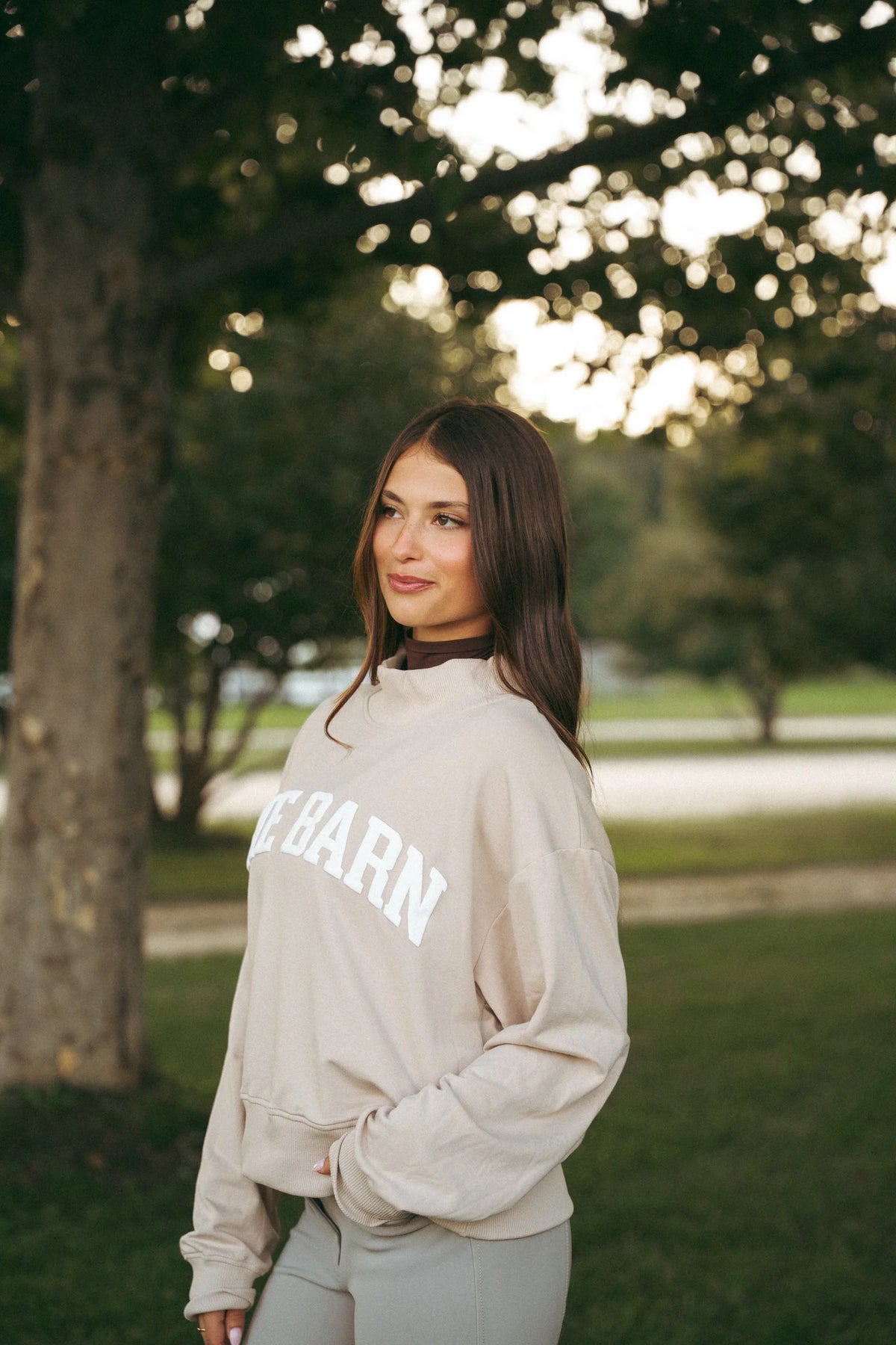 RESTOCKING 9/18 The Barn Dallas Mock Neck Biscotti
