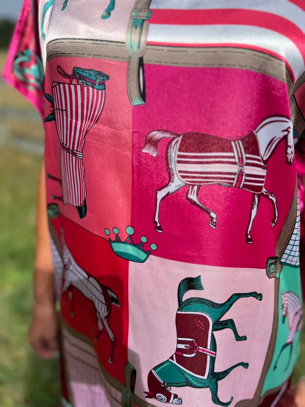 Pink Kaftan Equestrian Mini Dress