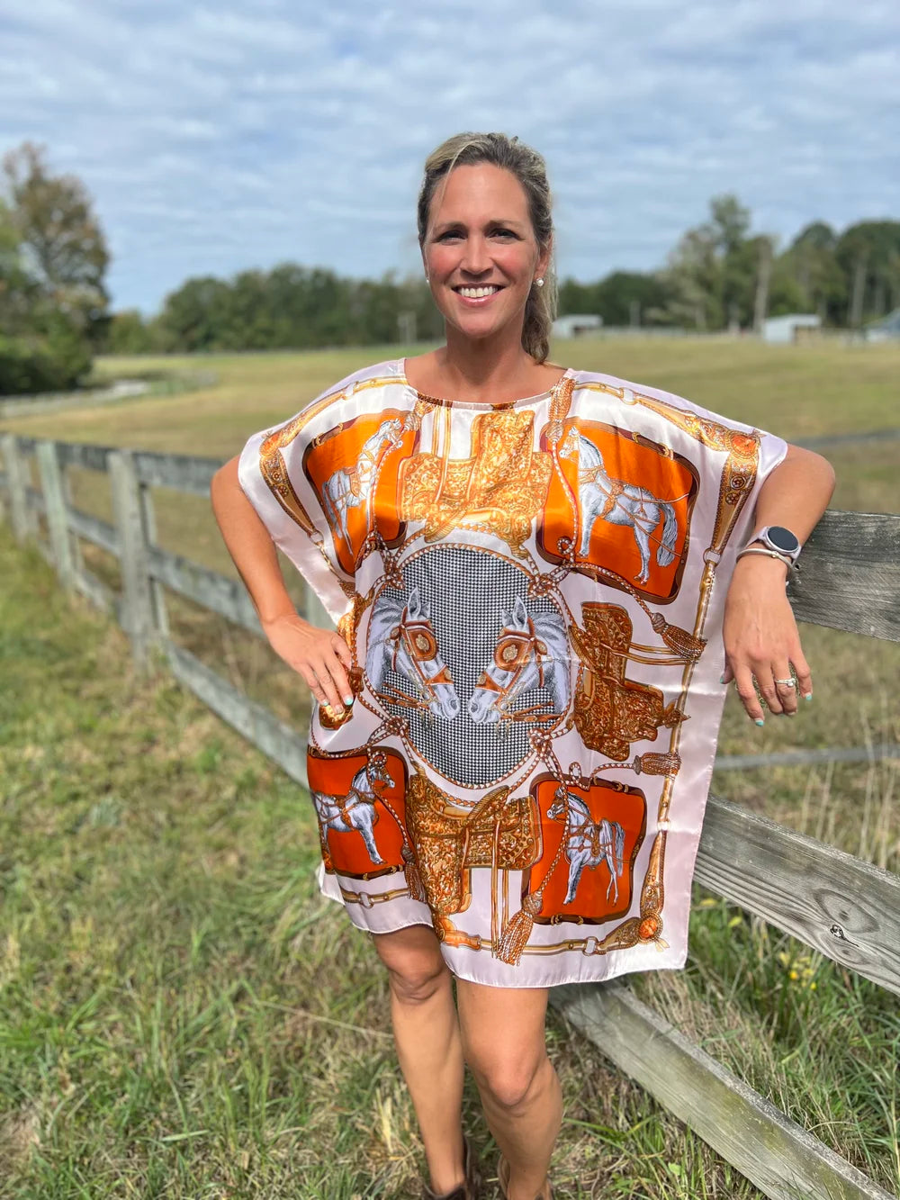 Western Kaftan Equestrian Mini Dress