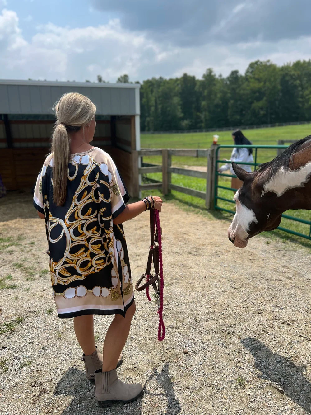 Horseshoe Kaftan Equestrian Mini Dress