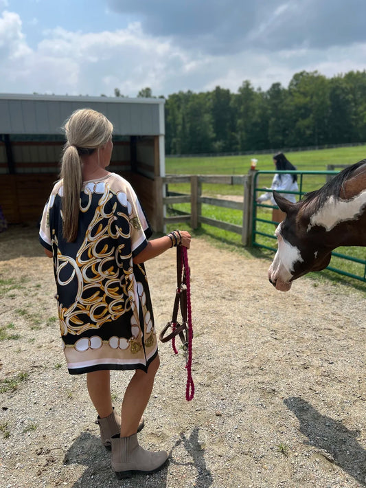 Horseshoe Kaftan Equestrian Mini Dress