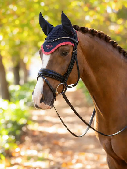 LeMieux Ear Bonnet Navy & Cranberry Classic