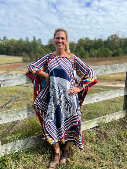 USA Kaftan Equestrian Long Dress