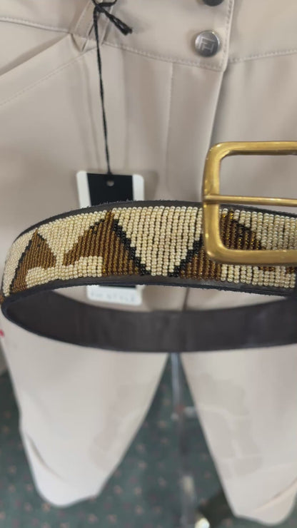 Handmade Kenyan Beaded Belt- Horse Talk 1.5"