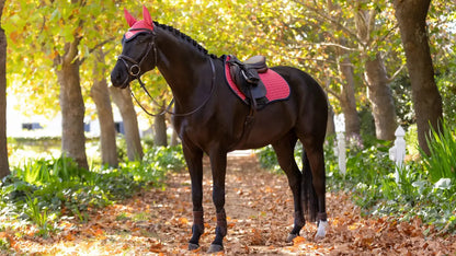 LeMieux Saddle Pad Suede Close Contact Square Cranberry