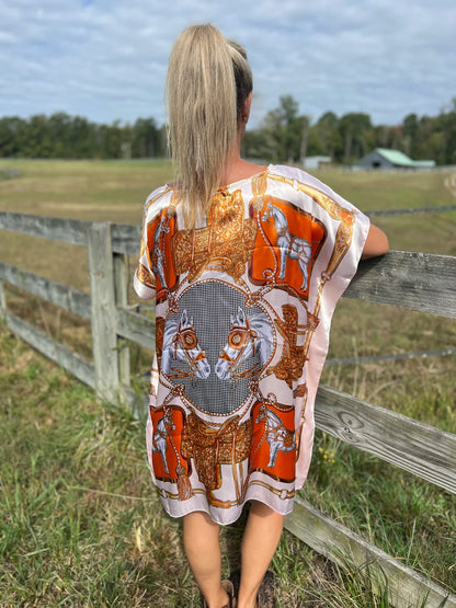 Western Kaftan Equestrian Mini Dress