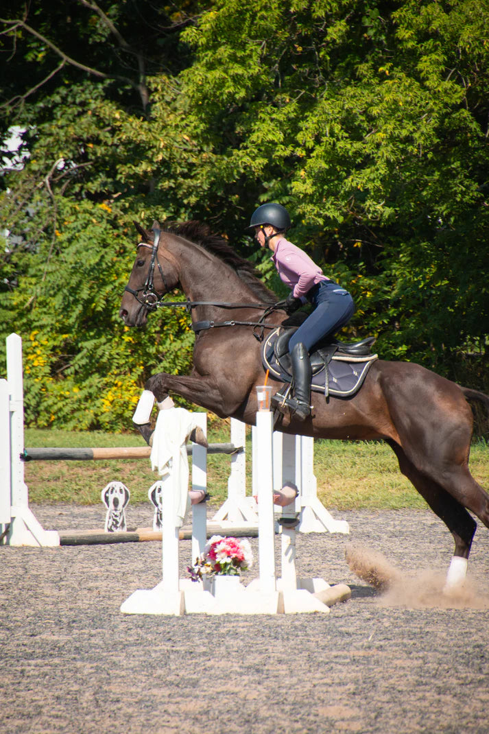 Women's Riding Breeches-Thiandro Essential-Navy- Knee Patch