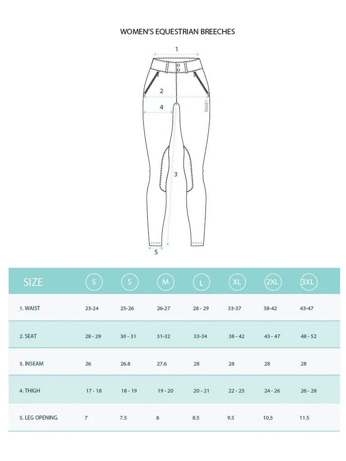 Women's Riding Breeches-Thiandro Essential-Navy- Knee Patch