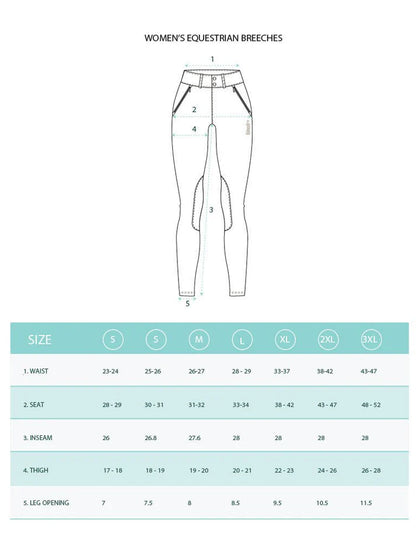 Women's Riding Breeches-Thiandro Essential-Navy- Knee Patch