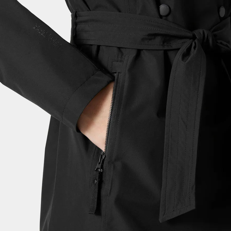 Helly Hansen Women's Trench Raincoat-Welsey-Black