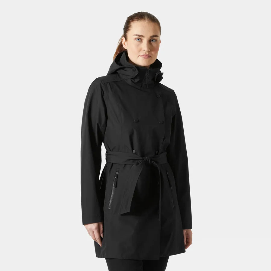 Helly Hansen Women's Trench Raincoat-Welsey-Black
